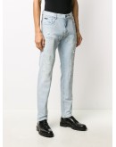 ripped straight-leg jeans