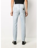 ripped straight-leg jeans