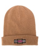 logo-patch knitted beanie