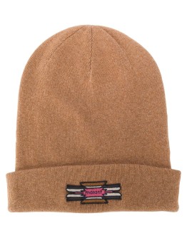 logo-patch knitted beanie