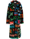 graphic-print single breasted coat 