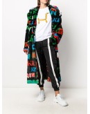 graphic-print single breasted coat 