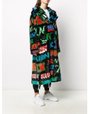 graphic-print single breasted coat 