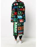 graphic-print single breasted coat 