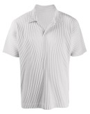 pleated polo shirt
