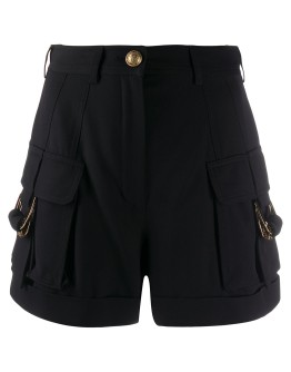 embossed button detail shorts
