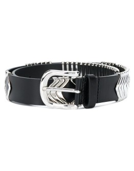 metallic chevron belt