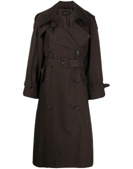 belted double-breasted trench coat