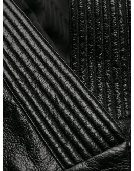 leather look belted jumpsuit