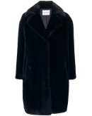 faux-fur single-breasted coat