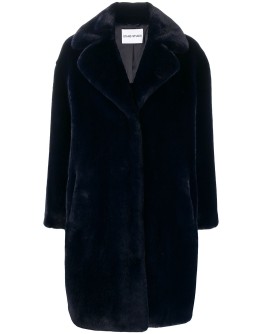 faux-fur single-breasted coat