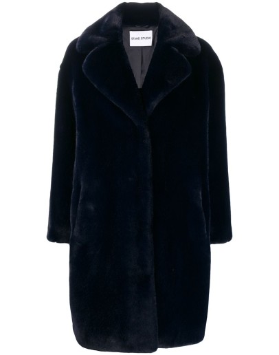 faux-fur single-breasted coat