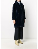 faux-fur single-breasted coat