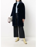 faux-fur single-breasted coat