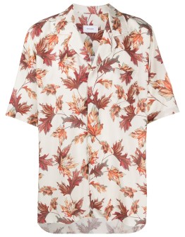 leaf-print shirt