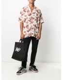 leaf-print shirt