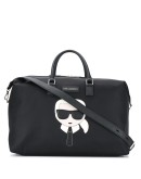 logo patch weekender bag