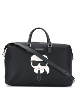 logo patch weekender bag