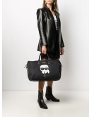 logo patch weekender bag