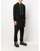  text-print cotton hoodie 