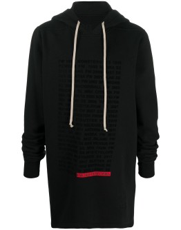  text-print cotton hoodie 