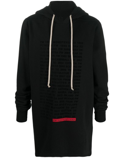  text-print cotton hoodie 