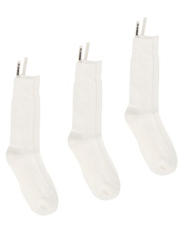 ribbed-knit 3-set socks