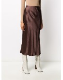 high-shine midi skirt