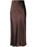 high-shine midi skirt