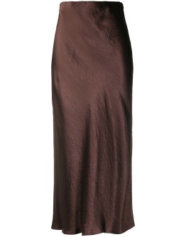 high-shine midi skirt