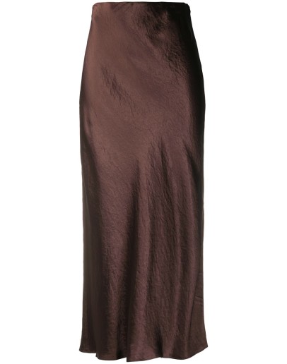 high-shine midi skirt