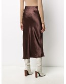 high-shine midi skirt