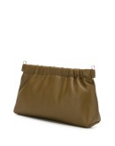 gathered clasp leather clutch 