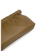 gathered clasp leather clutch 