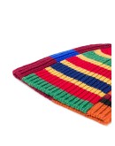 patchwork stripe beanie