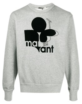 flocked logo sweatshirt
