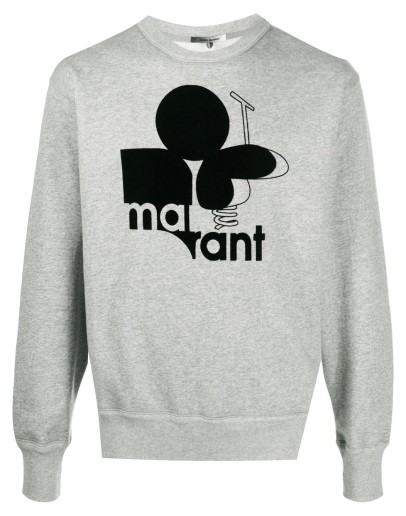 flocked logo sweatshirt