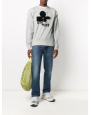 flocked logo sweatshirt