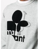 flocked logo sweatshirt