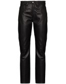 high-waisted leather trousers