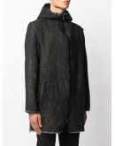 chevron knit hooded coat