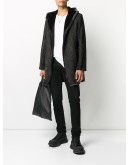 chevron knit hooded coat