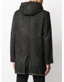 chevron knit hooded coat