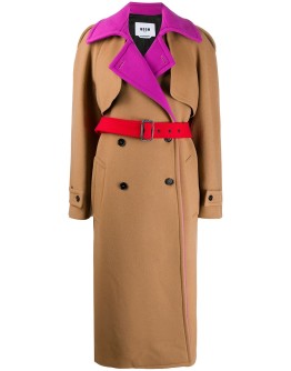 colour-block double-breasted coat