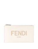 debossed logo clutch bag