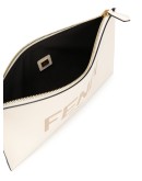 debossed logo clutch bag