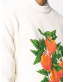  orange intarsia knit jumper  