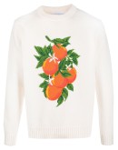   orange intarsia knit jumper  