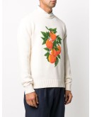   orange intarsia knit jumper  