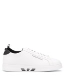 logo-print leather sneakers